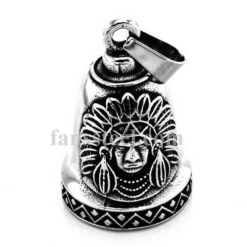 FSP17W98 Indian Chief head RIDER bell biker Pendant - Click Image to Close